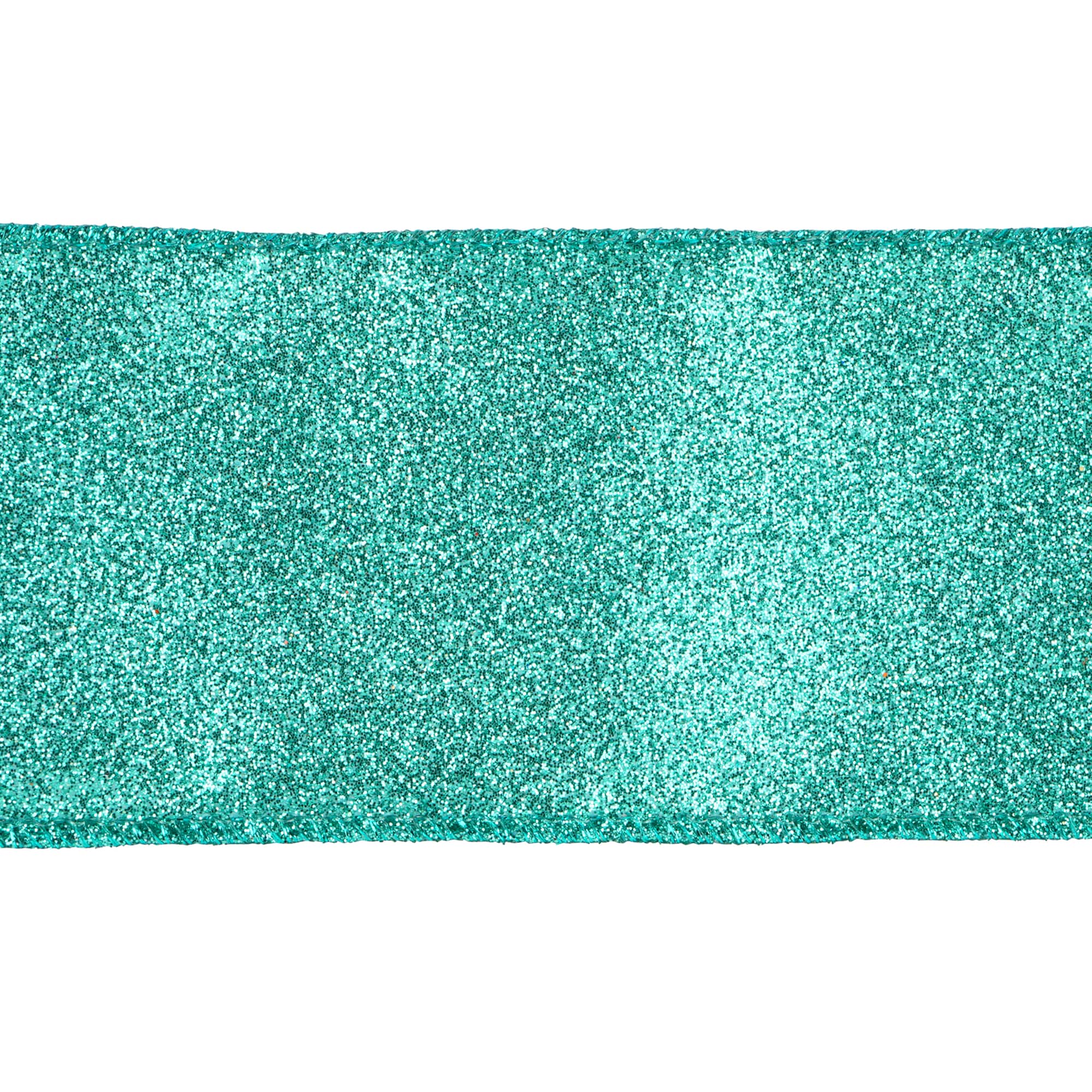 2.5" x 80ft. Turquoise Glitter Wired Jumbo Ribbon by Celebrate It®